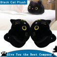 thumbnail image 2 of Almohada de felpa de gato negro de 35cm, lindo gatito de peluche, almohada para dormir, tapicería para niñas y niños, 1 pieza JM, 2 of 6