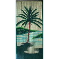 Beaded Doorway Curtains Bead Strands For Living Room Bedroom Door Kitchen Handmade Japanese 125 Strings Painted Single Palm Tree