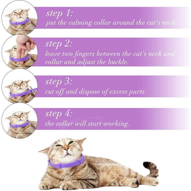 Pieces Cat Adjustable Calming Collar, Reduce Anxiety for Pets