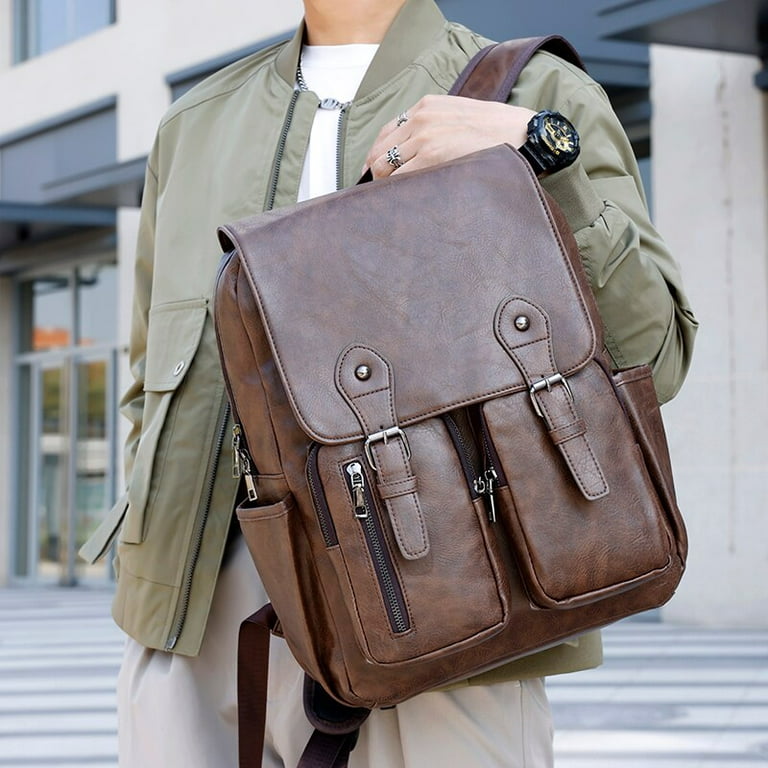CoCopeaunts High Qualit Man Backpack Soft Leather Mens Backpacks Luxury  Designer Vintage BackPack Laptop Bag Male Large Capacity Travel Bag