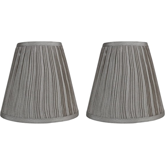 Urbanest Hardback Faux Silk Mushroon Pleated Lamp Shade – 5" Top x 9" Bottom x 8.5" Slant Height – Champagne Lamp Shade - 2 Pieces