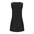 thumbnail image 5 of Summer Saving Wycnly Womens Dresses Plus Size Casual Pocket Loose Swing Cotton Linen Tunic Tank Mini Dresses Summer Solid V-Neck Sleeveless Formal Short Dress Black s, 5 of 6