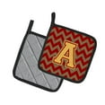 thumbnail image 2 of Letter A Chevron Garnet and Gold Pair of Pot Holders, 2 of 2