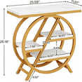thumbnail image 6 of 3-Tier Industrial End Table, Slim Side Table with Open Storage, Wood & Metal Frame for Living Room/Bedroom/Office, 6 of 6