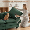 thumbnail image 5 of Dioepic Cloud Chenille 4-Seat Living Room Sectional Sofa Modern Couch 146" with 2 Ottoman & 4 Pillows, Green, 5 of 6