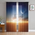 thumbnail image 3 of Cortinas transparentes con diseño de cielo nocturno, estrellas y luna, para sala de estar, ventanas, dormitorio, cocina, decoración del hogar, cortinas de gasa, 3 of 5