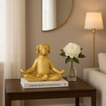 thumbnail image 2 of Seated Dog Figurine Sculpture for Home and Bathroom Decor - Meditation Statue for Office and Room - Glam Ornament Display for Living Room, Shelf and Coffee Table Decor - 7", Gold, 2 of 12