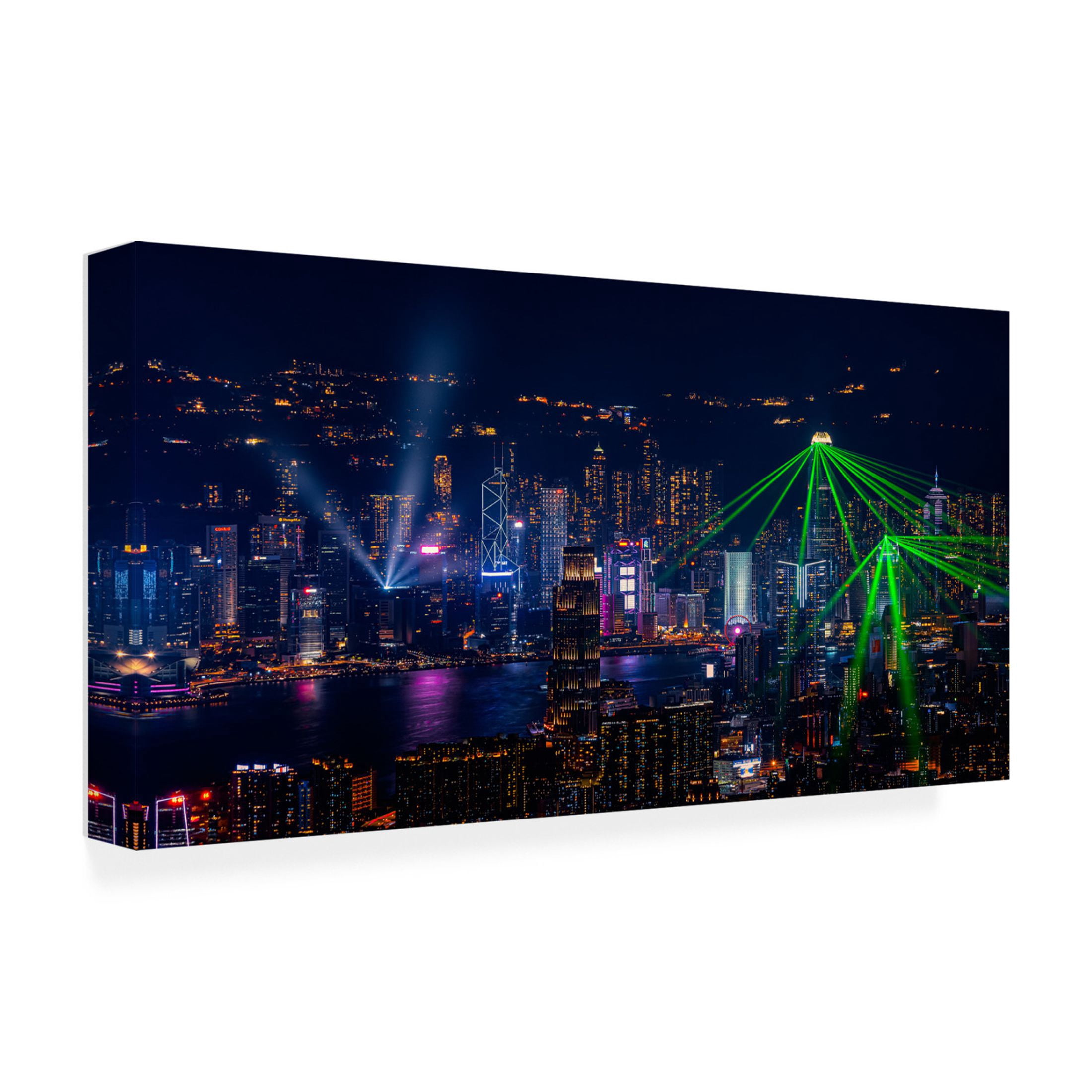 Trademark Fine Art Collin ZENG Victoria Harbour Light Show Canvas Wall Art