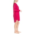 thumbnail image 5 of Ocean Pacific Women's Long Sleeve Nightgown, Waffle Knit Henley Sleepshirt, Red, M, 5 of 6