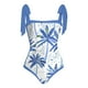 thumbnail image 4 of MKLEKYY Trajes De Baño Mujer 2 Piezas Women 1 Piece Swimwear+1 Piece Cover Up Two Piece Vintage Print Swimsuit Monokini Bikini 2 Piece Swimsuits Two Piece Tankini Set 1600, 4 of 4