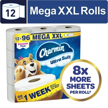 Charmin Toilet Paper Ultra Soft 12 Mega XXL Rolls, 440 Sheets Per Roll