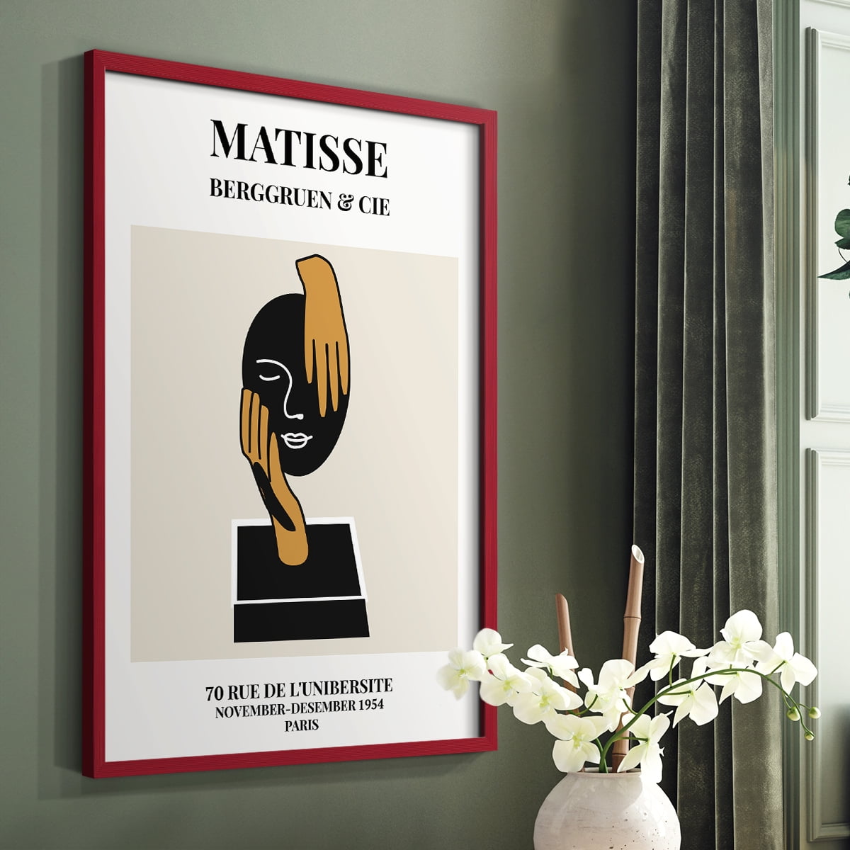 Matisse CXXXIX Framed Print in Red Solid Wood 8 x 10 Framed Print