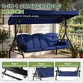 thumbnail image 5 of Clouddwell Outdoor Porch Swing with Stand and Canopy, 3-Seat Porch Swing with Stand for Garden, Yard & Balcony, Blue, 5 of 10