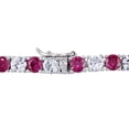 thumbnail image 4 of Everly Women's 14 1/2ct TGW Created Ruby & Created White Sapphire Sterling Silver Tennis Bracelet, 4 of 11
