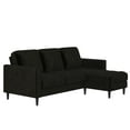 thumbnail image 4 of CosmoLiving Strummer Reversible Sectional Sofa Couch, Black Velvet, 4 of 16
