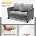 thumbnail image 4 of Ovios 5 Pieces Outdoor Patio Furniture with 30 Inch Fire Pit Table Wicker Patio Sectional Sofa with Single Chairs for Backyard Decor, 4 of 6