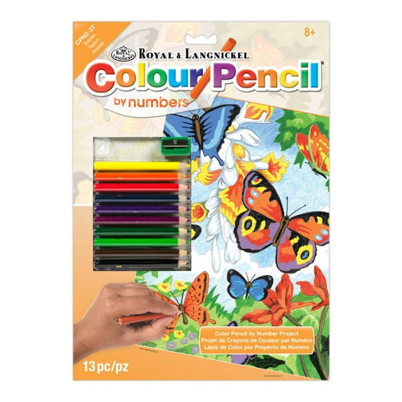 CPN2 | Colour Pencil by numbers™ 13pc 8.75" x 11.75" Butterflies Project