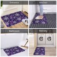 thumbnail image 4 of Salouo Christmas Purple Snowflakes Pattern Outdoor Indoor Sturdy Doormats 16’’×24’’, Anti Fatigue Soft Flannel Thick Door Mat,Non-Slip Rectangle Rug Cushion, 4 of 7