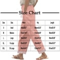 thumbnail image 3 of Dazajoo Women's Casual Linen Pants Straight Leg Elastic Waist Drawstring Trousers with Pockets Breathable Summer Beachwear,White,XL, 3 of 7