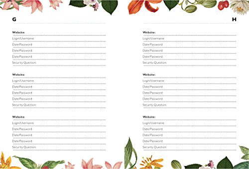 Royal Horticultural Society Internet Password Logbook 
