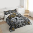 thumbnail image 3 of jejeloiu Boho Exotic Style Twin Comforter Sets,Gray Gold Bedding Set For Men Women Reversible 2-Piece, 3 of 8