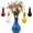 Blue, variant on Long Neck Colorful Dot Chicken Vases for Flowers,Chicken Flower Vases,Colorful Resin Rooster Planter Pot, Big Eye Hand-Painted Dot Floral Decor for Farmhouse, Home and Garden (White)
