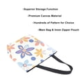 thumbnail image 3 of FORMRS Womens Canvas Tote Bag with Zipper Inner Pocket Shoulder Handbag, Blue Retro Flower, 3 of 7