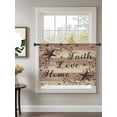 thumbnail image 2 of Sheer Curtains 54 Inch Length, Farmhouse Star Brown Semi Sheer Curtains Light Filtering Window Treatment, Retro Branches Berry Wooden Grain Privacy Voile Drapes for Living Room Bedroom 52x54 Inch, 2 of 7