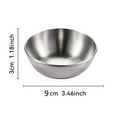 thumbnail image 3 of LNGOOR 8 Pcs 3.2 inch Stainless Steel Sauce Dishes Mini Individual Saucers Bowl Round Seasoning Dishes Sushi Dipping Bowl Appetizer Plates, Sliver, 3 of 7