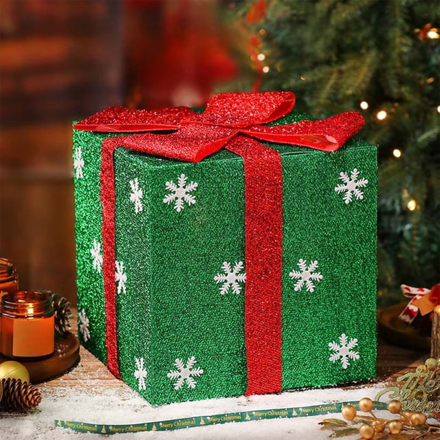 EQWLJWE Christmas Gift Boxes,Christmas Gift Box Decor Christmas Gift Boxes Decorative Light Up,Christmas Decorations Christmas Gift Boxes Christmas Tree Base Decorations Gift Boxes