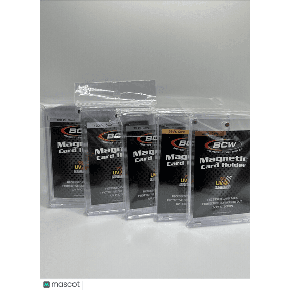 BCW Magnetic Card Holders 35pt 55pt 75pt 130pt 180pt lot of 5 magnetic holders