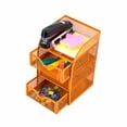 thumbnail image 2 of Pro Space Mesh Desk Accessorie Organizer Mini Office Supplies Storage Caddy with 3 Drawers and 1 Top Shelf, 2 of 7