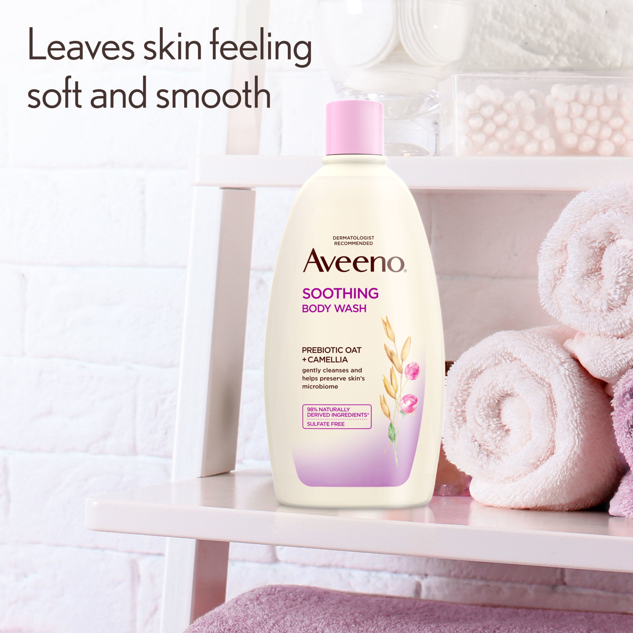 Aveeno Soothing Body Wash for Sensitive Skin, Camellia, 18 fl. oz