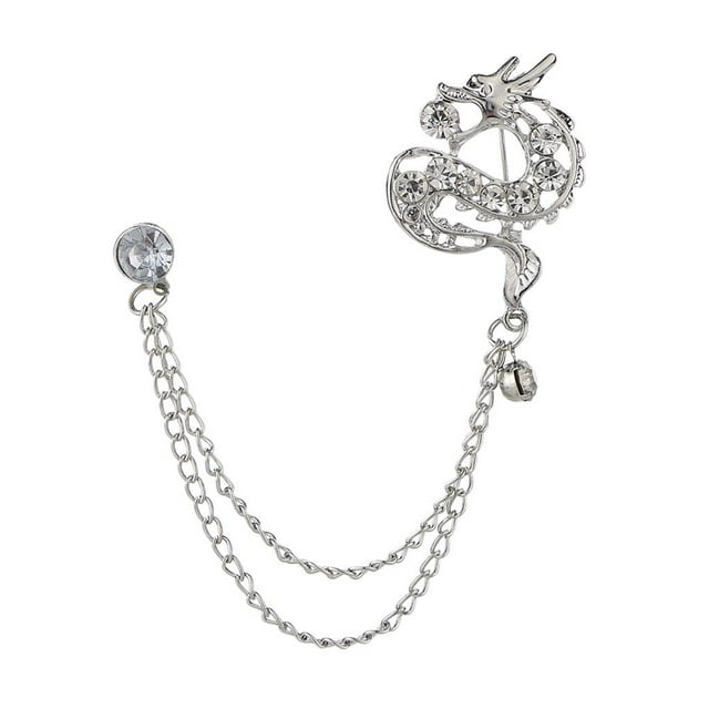 Broche de Cadena Colgante Fernando Dragón Plata