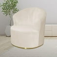 thumbnail image 2 of LKJYER Velvet Swivel Barrel Chair Cover, Soft Round Club Armchair Slipcover Modern Accent Chair Slipcover Stretch Single Sofa Cover Washable for Living Room Furniture Protector(Large), 2 of 7