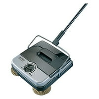 Leifheit Classic Manual Rotaro Carpet Sweeper with Natural Brushes, Black and Grey