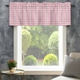 thumbnail image 4 of Pink Farmhouse Short Window Curtain Valances, Grid Checkered Plaid Gingham Lattice Trellis Rod Pocket Kitchen Valances for Living Room Bedroom Bathroom Cafe 42" x 12", 4 of 8