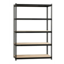 Lorell, 2,300 lb Capacity Riveted Steel Shelving, 1 Each, Black