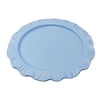 Ruffled-Edged Stoneware Plates, Blue, 10.75", 4 Co