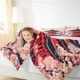 thumbnail image 4 of Homewish Japanese Ukiyo-E Bedding Comforter Set,Pink Sakura Twin Comforter Sets,Classic Japan Architecture Bedding Set For Girls Teens,Breathable Home Decor Reversible,2pcs, 4 of 8