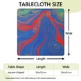 thumbnail image 2 of Blue Red Gold Marble Pattern Square Fitted Tablecloth with Elastic Edge,Square Table Cover,Washable Elastic Table Cover for Home Kitchen Party Decor 36"x36", 2 of 6
