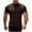 Brown, variant on Stamzod Tshirts Shirts for Men Solid Color Summer Base Layer Shirt Mock Neck Short Sleeve Undershirts Casual Men's Clothing White XXXL