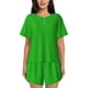 thumbnail image 1 of Balery Green Conjunto de Pijama para Mujer con Estampado, Dos Piezas de Manga Corta y Shorts, Ropa de Dormir Suave con Cuello Redondo y Bolsillos-Large, 1 of 6