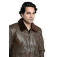 thumbnail image 4 of Men's Leather Jacket with Genuine Fur Collar, 4 of 9