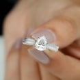thumbnail image 3 of Rosec Jewels Moissanite Solitaire Engagement Ring 1 Ct - Vintage Style Ring (6X8 mm Pear Shape, D-VS1 Grade), 14K White Gold, US 8.50, 3 of 8