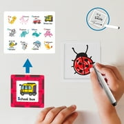 PicassoTiles 100PCS Magnet Tile Building Block Set with Carry Case, Car Base, 8 Magnetic Characters, Whiteboard Markers, STEM Educational Toy Age 3+