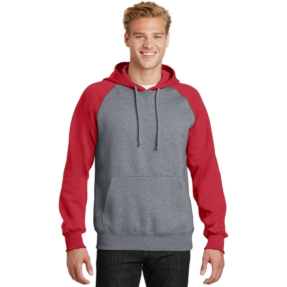 Sport-Tek ST267 Raglan Colorblock Pullover Hooded Sweatshirt, Big and Tall Hoodies and Sweatshirts