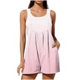 thumbnail image 7 of Bixock Women's Casual Rompers Wide Leg Shorts Print Romper Sleeveless Button Closure Adjustable Spaghetti Straps with Pockets Loose Jumpsuit Pants for Women Clothes, 7 of 7