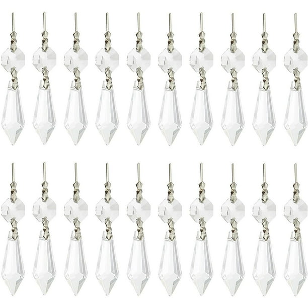 20 Pack 63mm Replacement Crystal, Replacement Crystal Pendants For Chandeliers