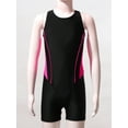 thumbnail image 5 of HULIJA Boys Girls Swimming Costume One Piece Swimsuit Kids Legsuit Bathing Suit Sports Training Rose Red&Black 14, 5 of 7